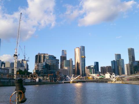 City skyline from Port Melbourne.